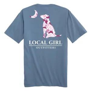Local Girl Pink Localflage Dog and Moon Short Sleeve T-Shirt