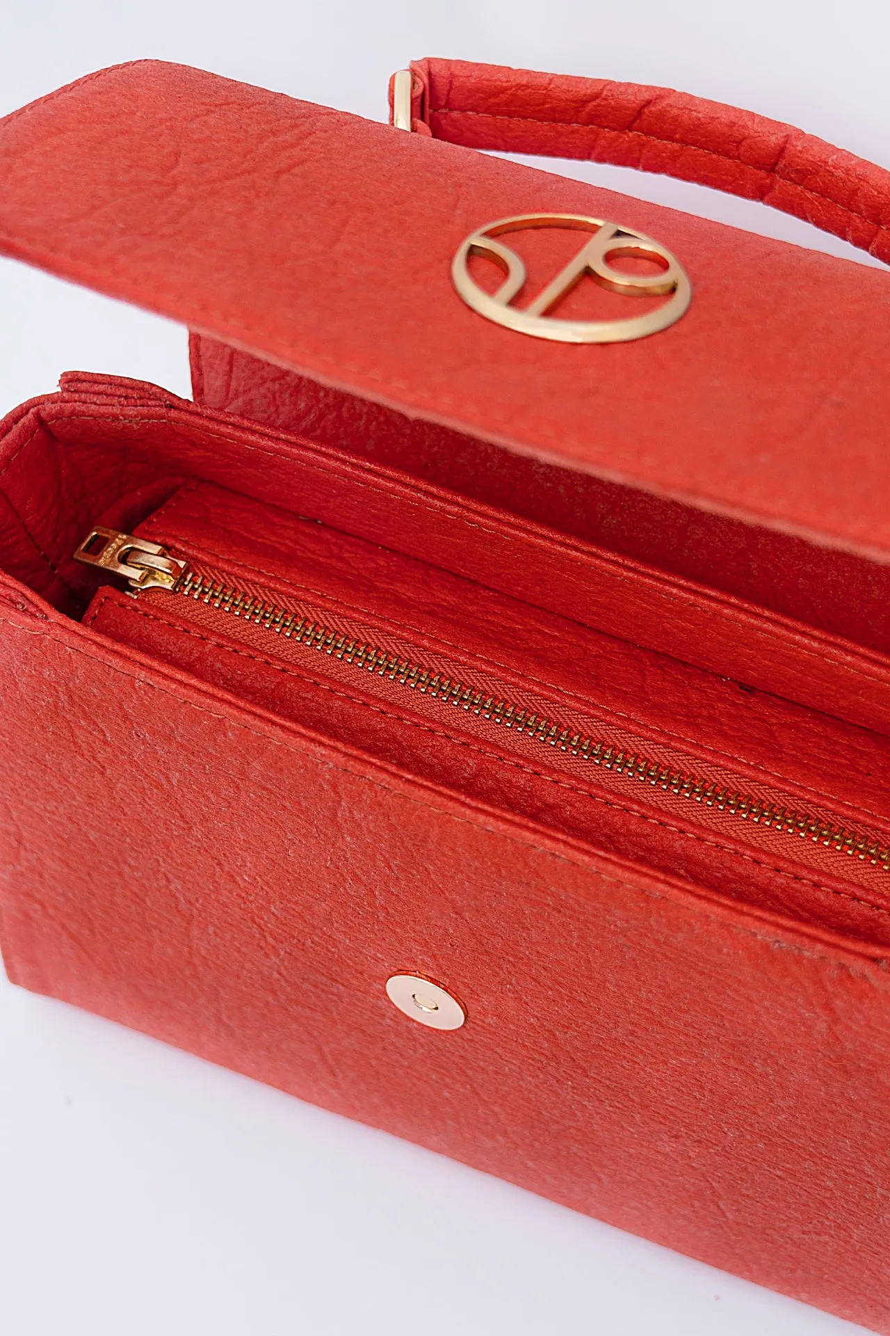 London Red Piñatex® Saddle Bag