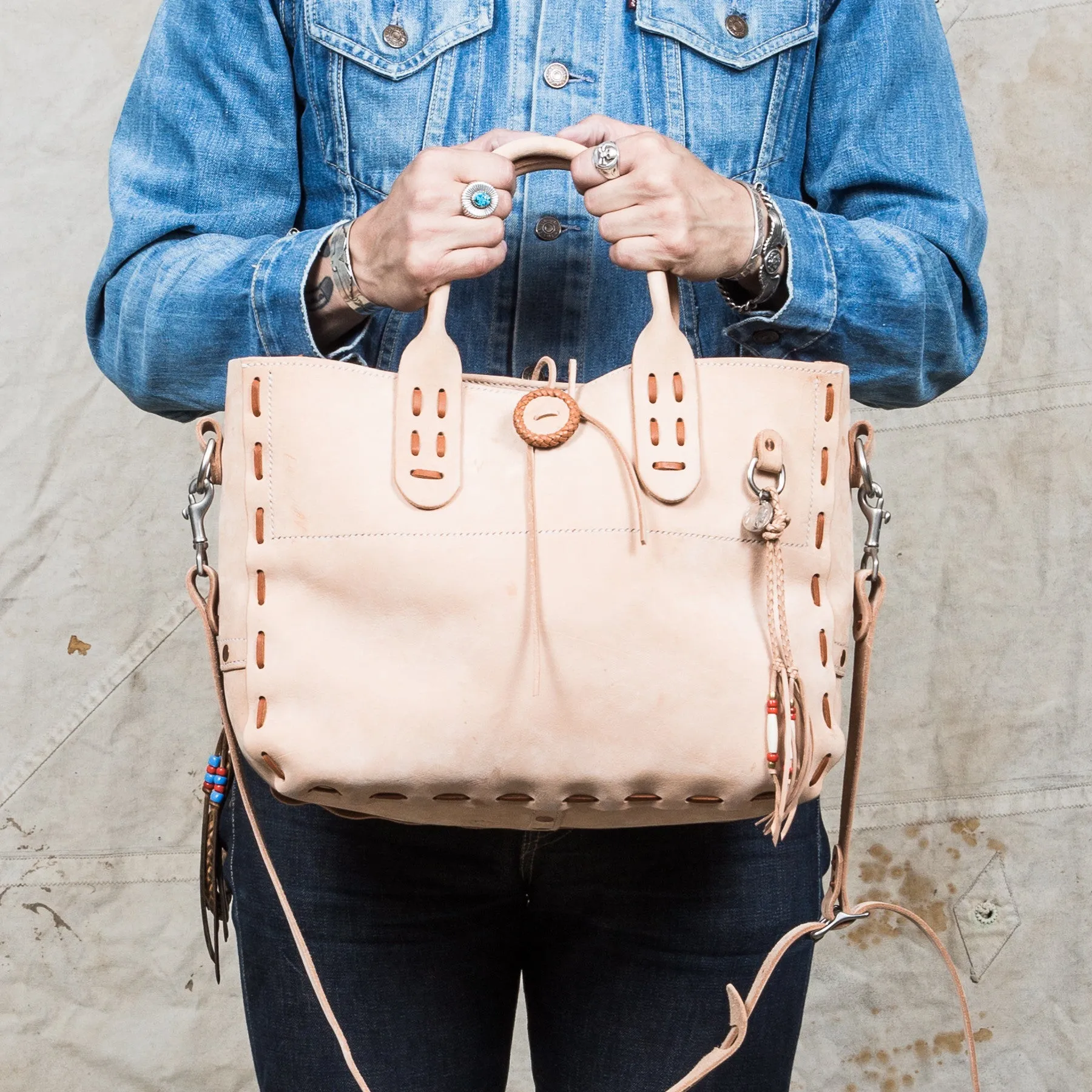 Lone Wolf Leather Nubuck Tote Bag