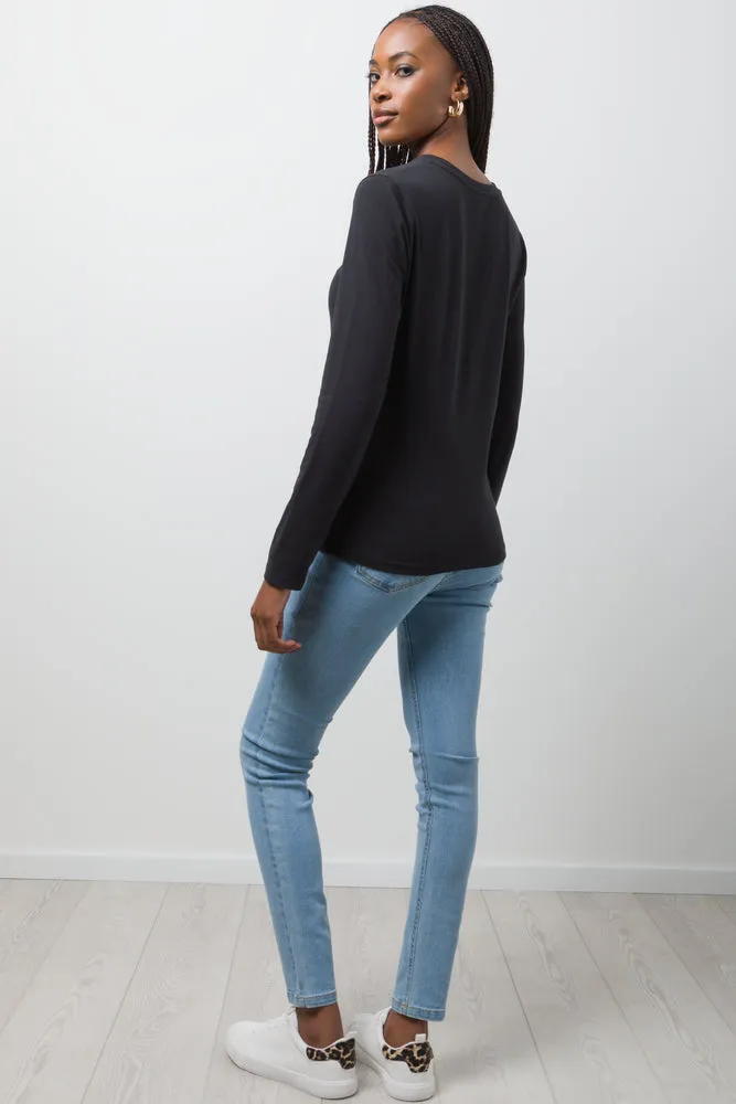 Long Sleeve Crew Neck T-Shirt Black