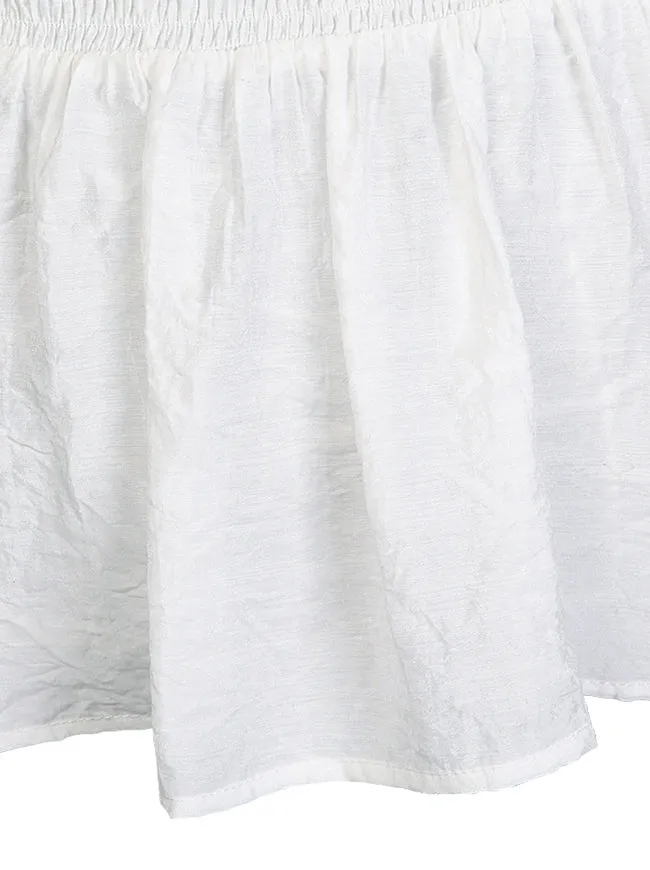 Long Sleeve Off Shoulder Lace Trim Blouse Tops