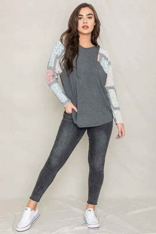 Long Sleeve Patchwork Tunic