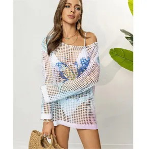 Loose Knitwear Off Shoulder Beach Shirt
