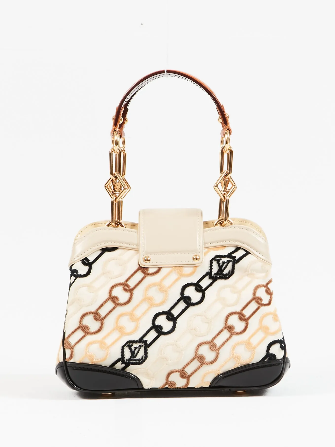 Louis Vuitton Beige Crème Velvet Monogram Mini Chain Linda Bag