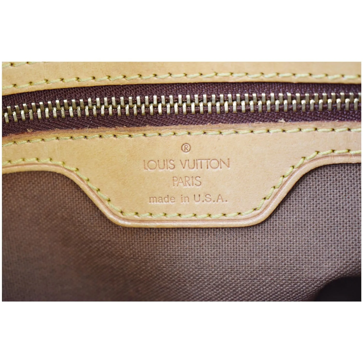 LOUIS VUITTON Cabas Piano Monogram Canvas Tote Bag Brown