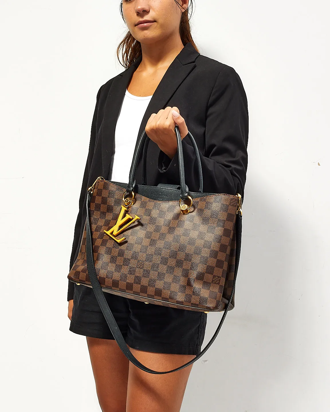 Louis Vuitton Damier Ebene Canvas Riverside Tote Bag