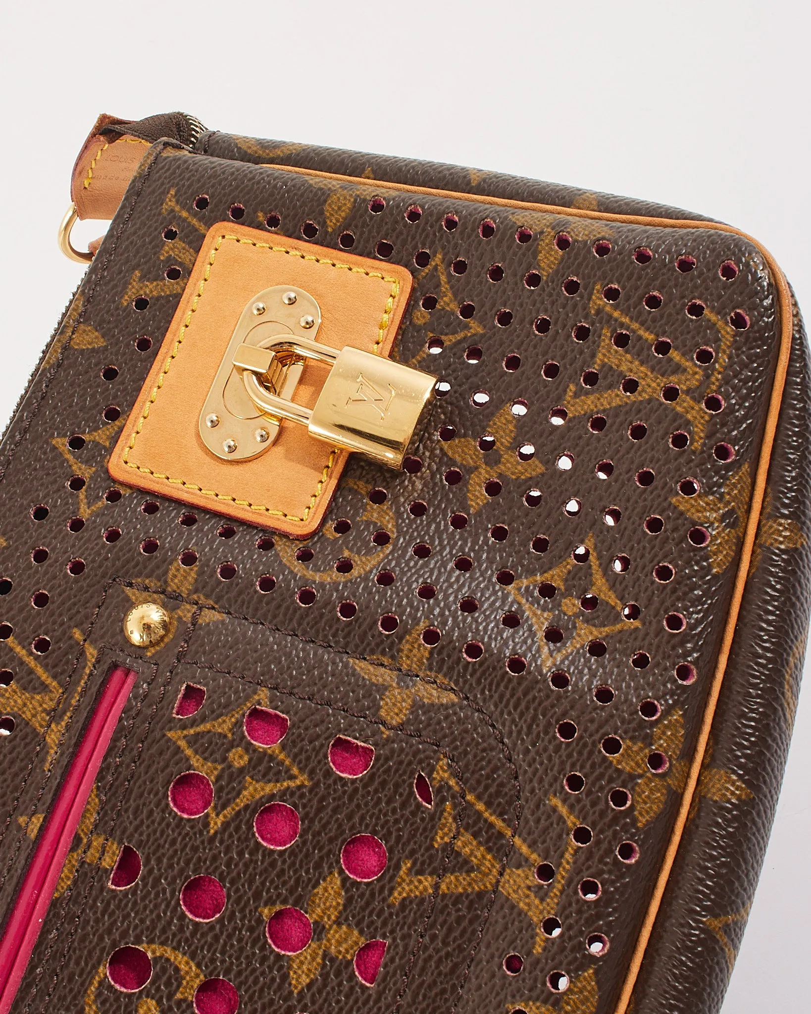 Louis Vuitton Fuchsia Monogram Perforated Pochette Accessories Bag