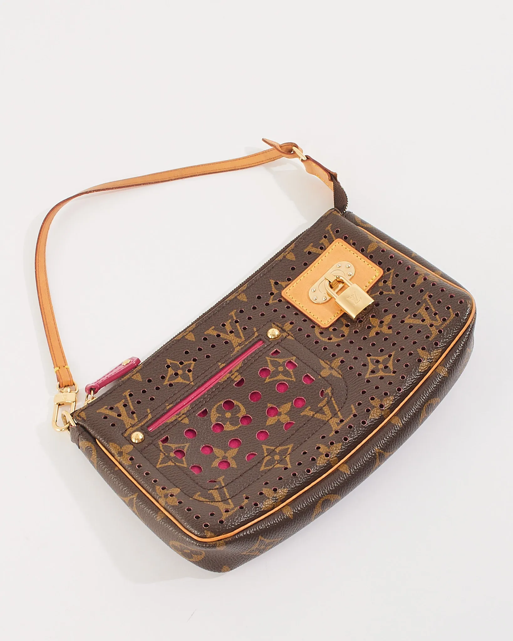 Louis Vuitton Fuchsia Monogram Perforated Pochette Accessories Bag
