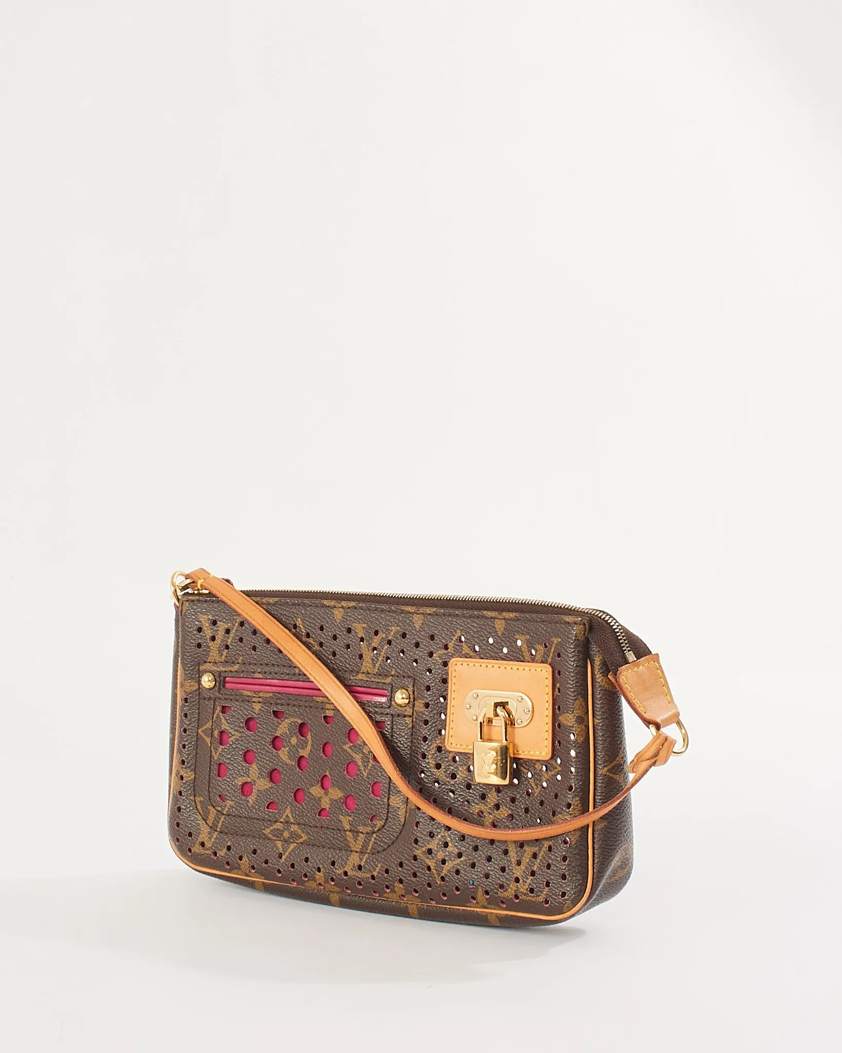 Louis Vuitton Fuchsia Monogram Perforated Pochette Accessories Bag