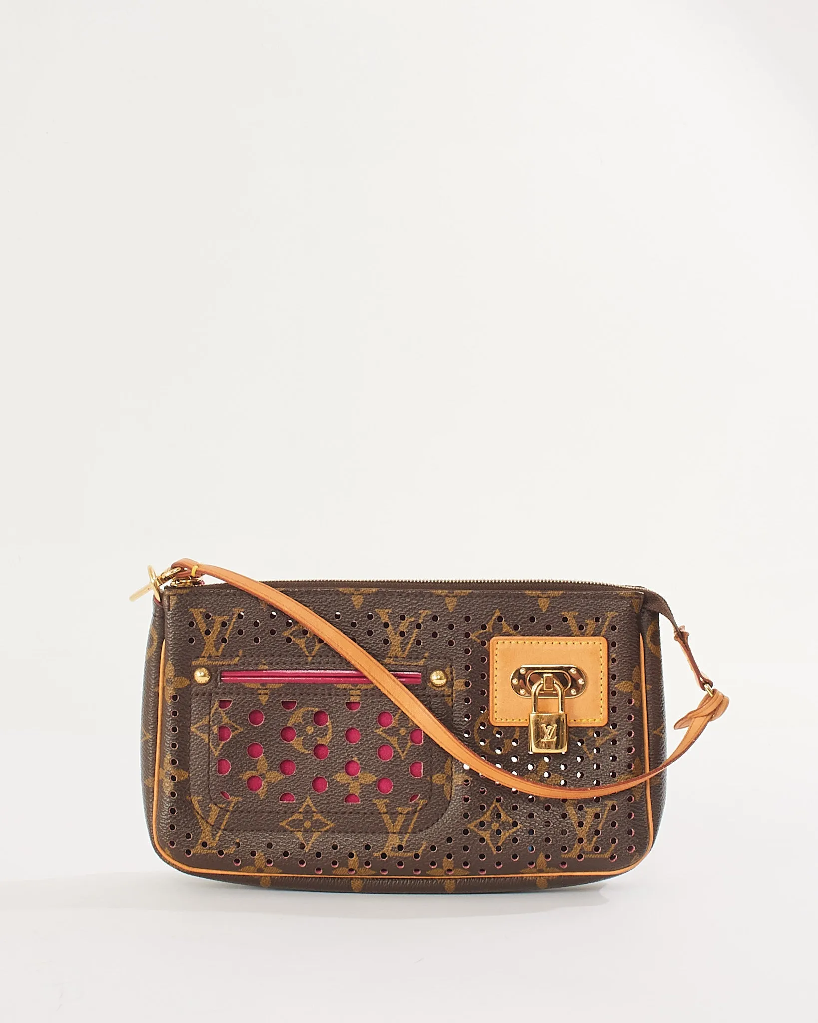 Louis Vuitton Fuchsia Monogram Perforated Pochette Accessories Bag