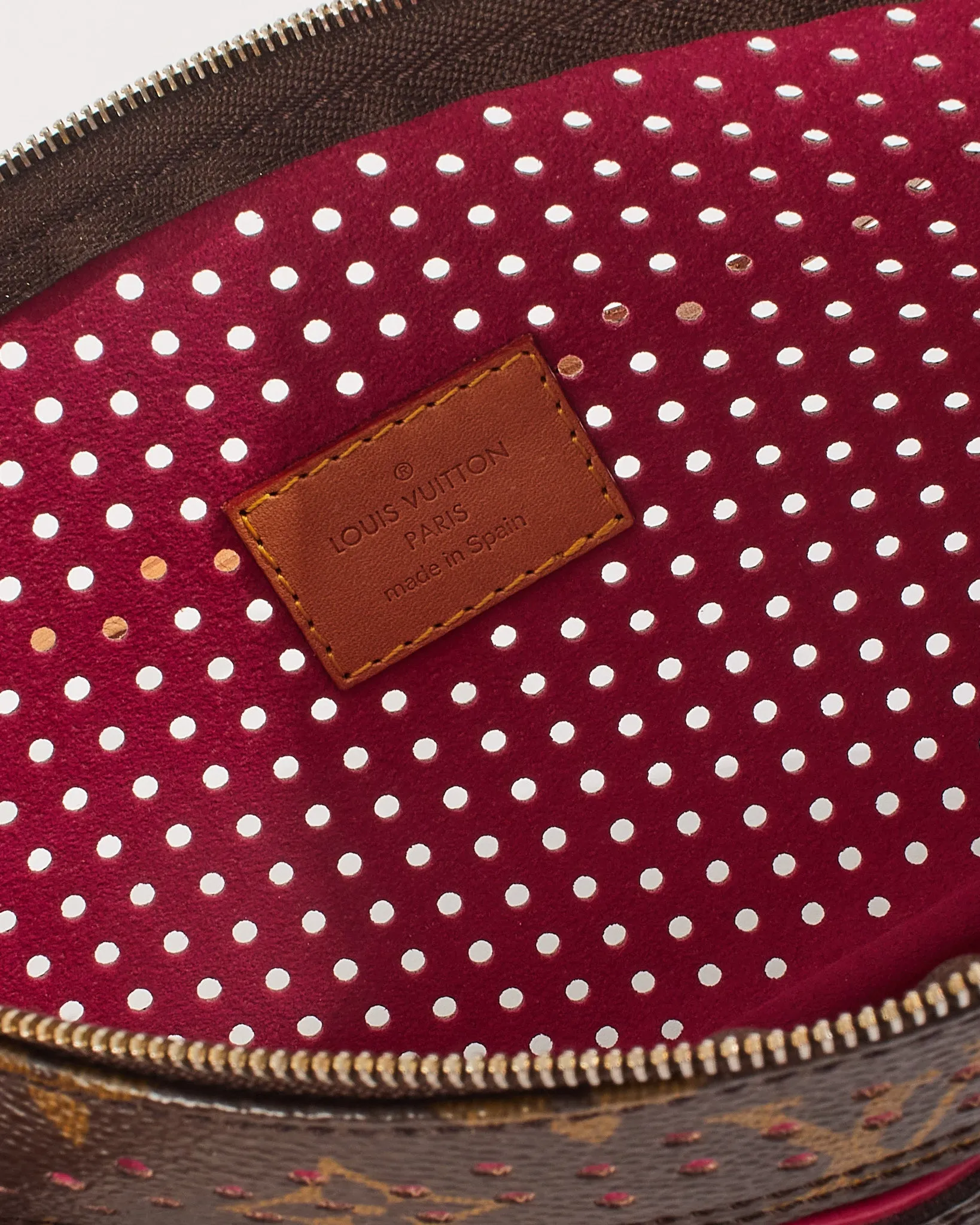 Louis Vuitton Fuchsia Monogram Perforated Pochette Accessories Bag