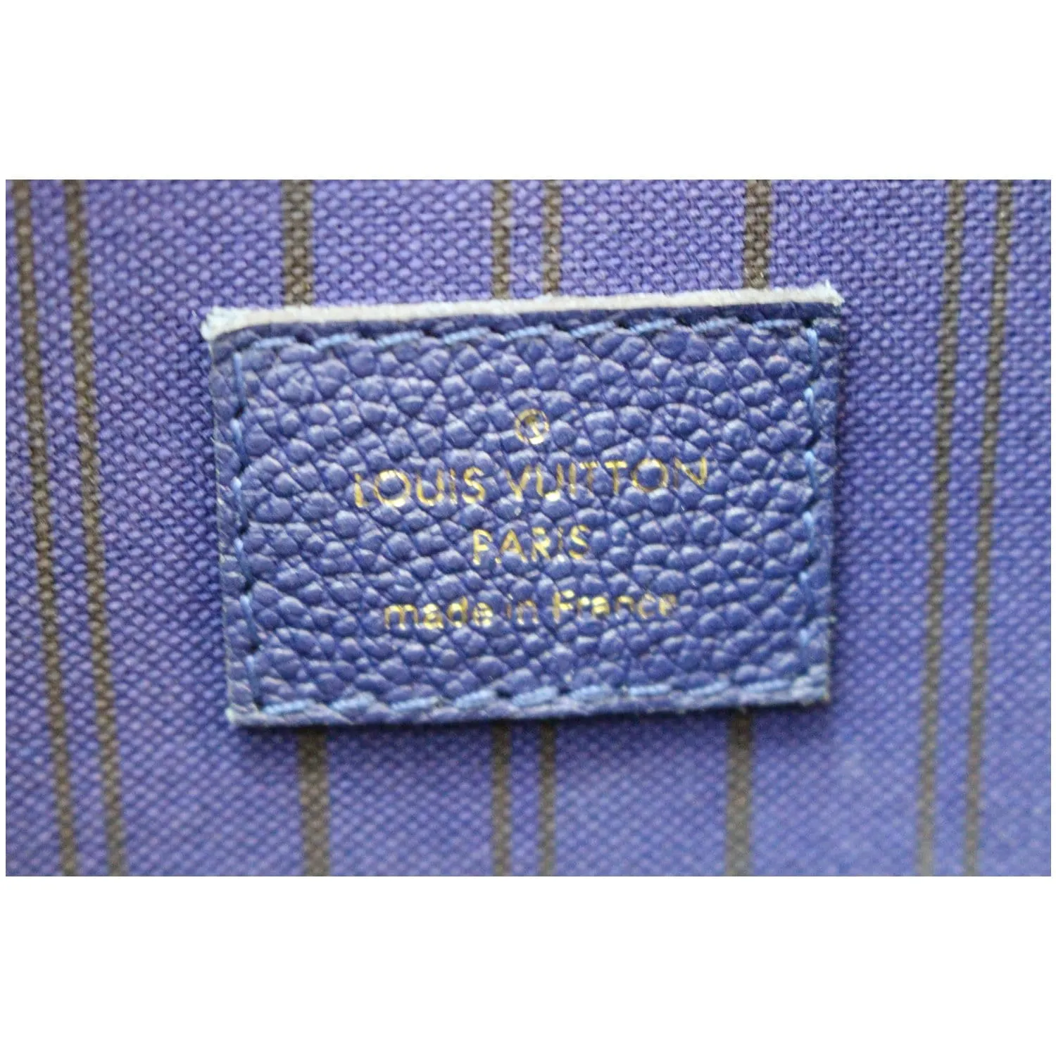 LOUIS VUITTON Montaigne GM Empreinte Leather Tote Bag Blue