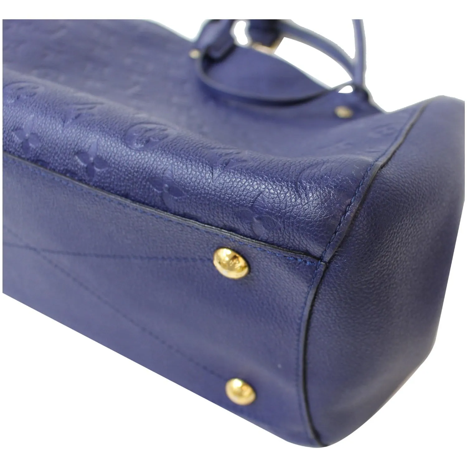 LOUIS VUITTON Montaigne GM Empreinte Leather Tote Bag Blue