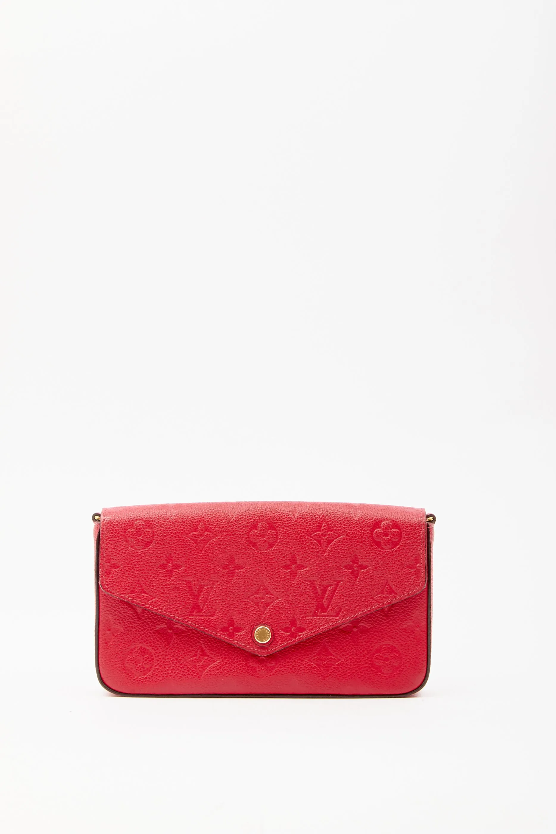 Louis Vuitton Red Monogram Empreinte Felicie Chain Shoulder Bag