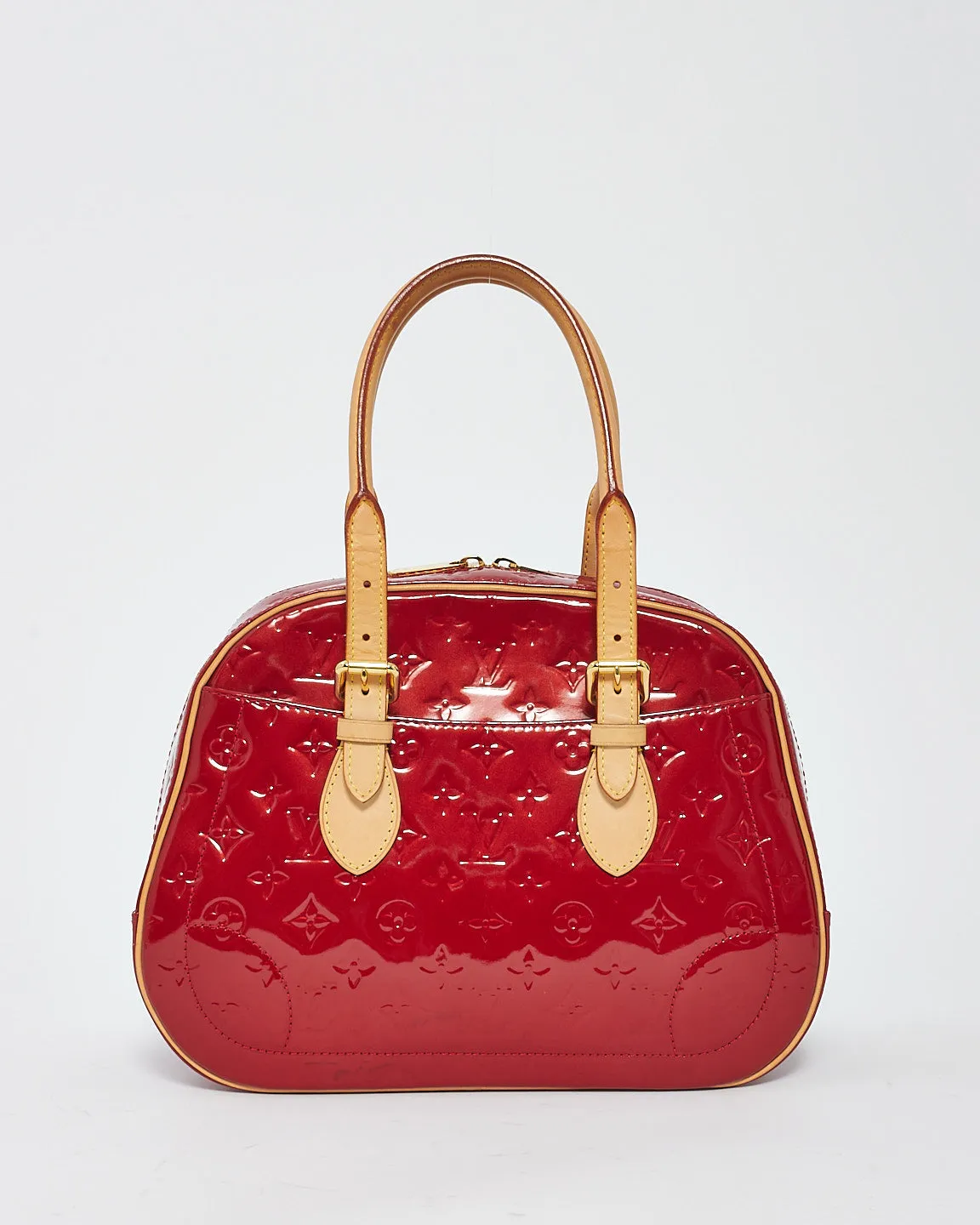 Louis Vuitton Red Pomme D'Amour Vernis Summit Drive Top Handle Bag