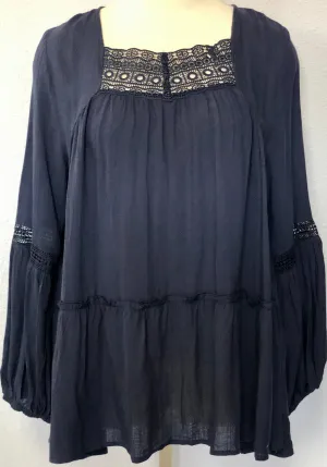 LS WOVEN CROCHET TOP