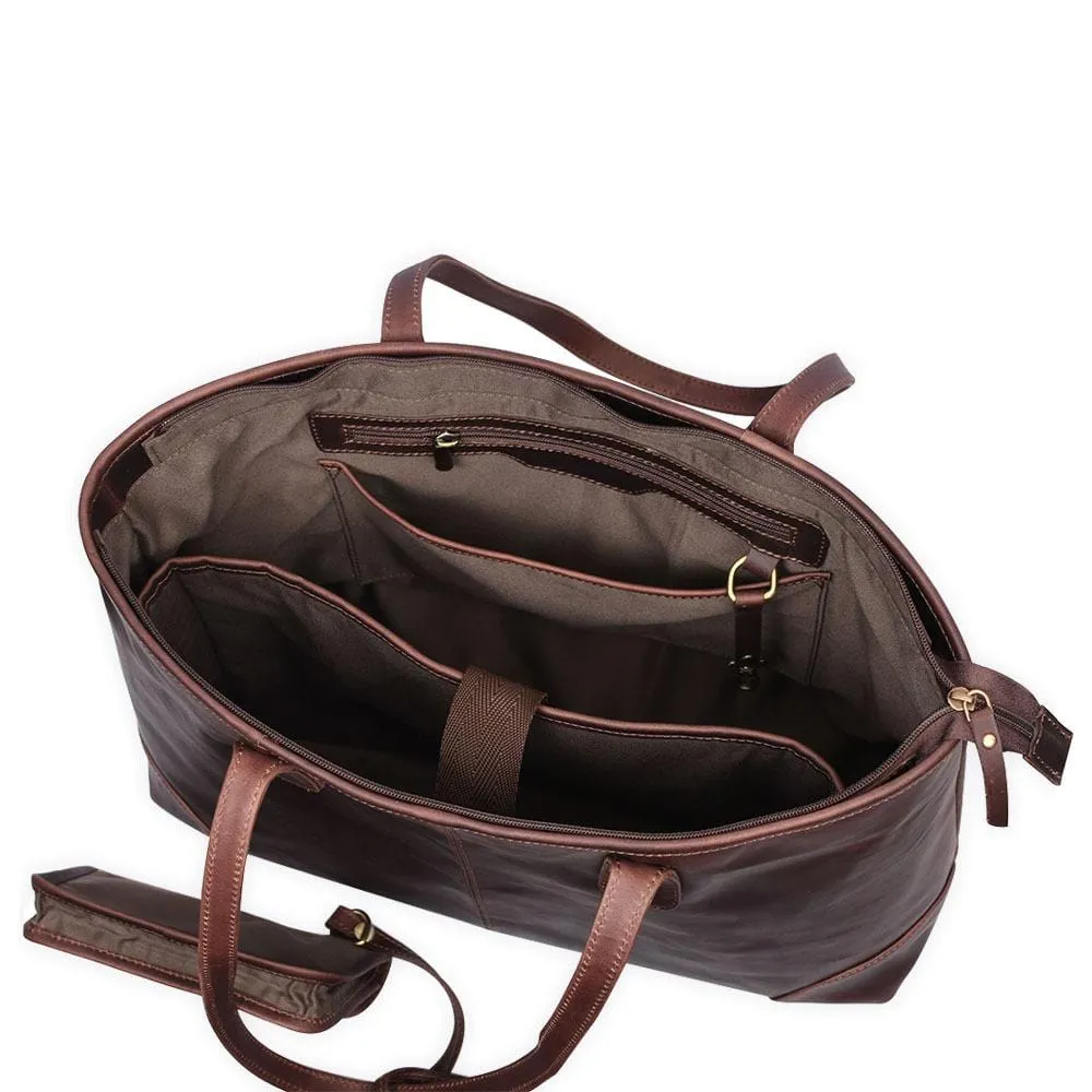 Lucy Leather Zip Tote with Wallet