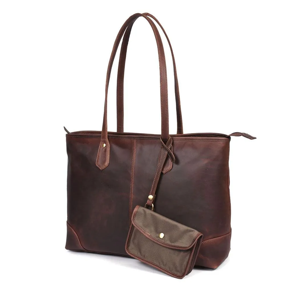 Lucy Leather Zip Tote with Wallet