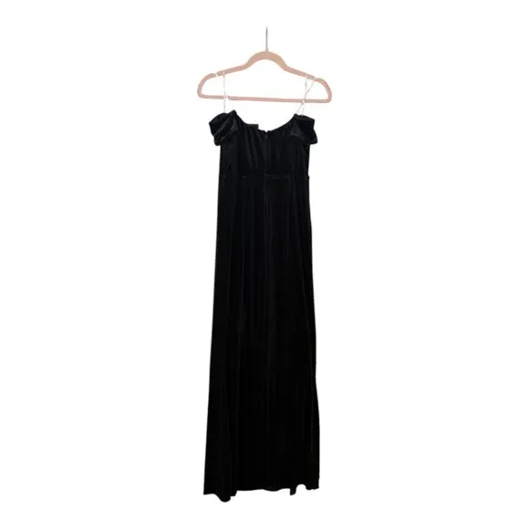 Lulus Captivating Silhouette Black Velvet Off-the-Shoulder Dress Size Medium