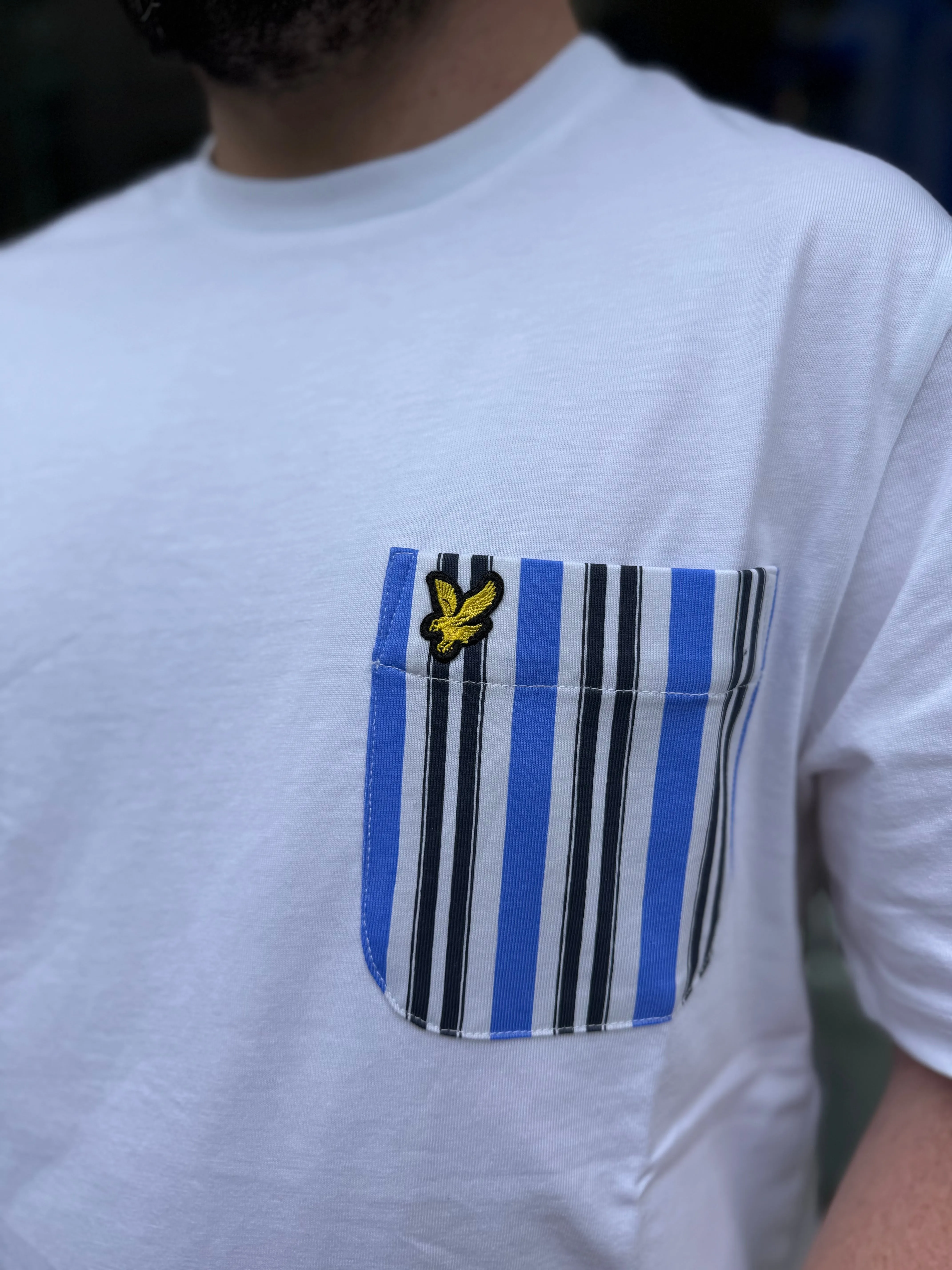 Lyle & Scott Stripe Pocket T-shirt White