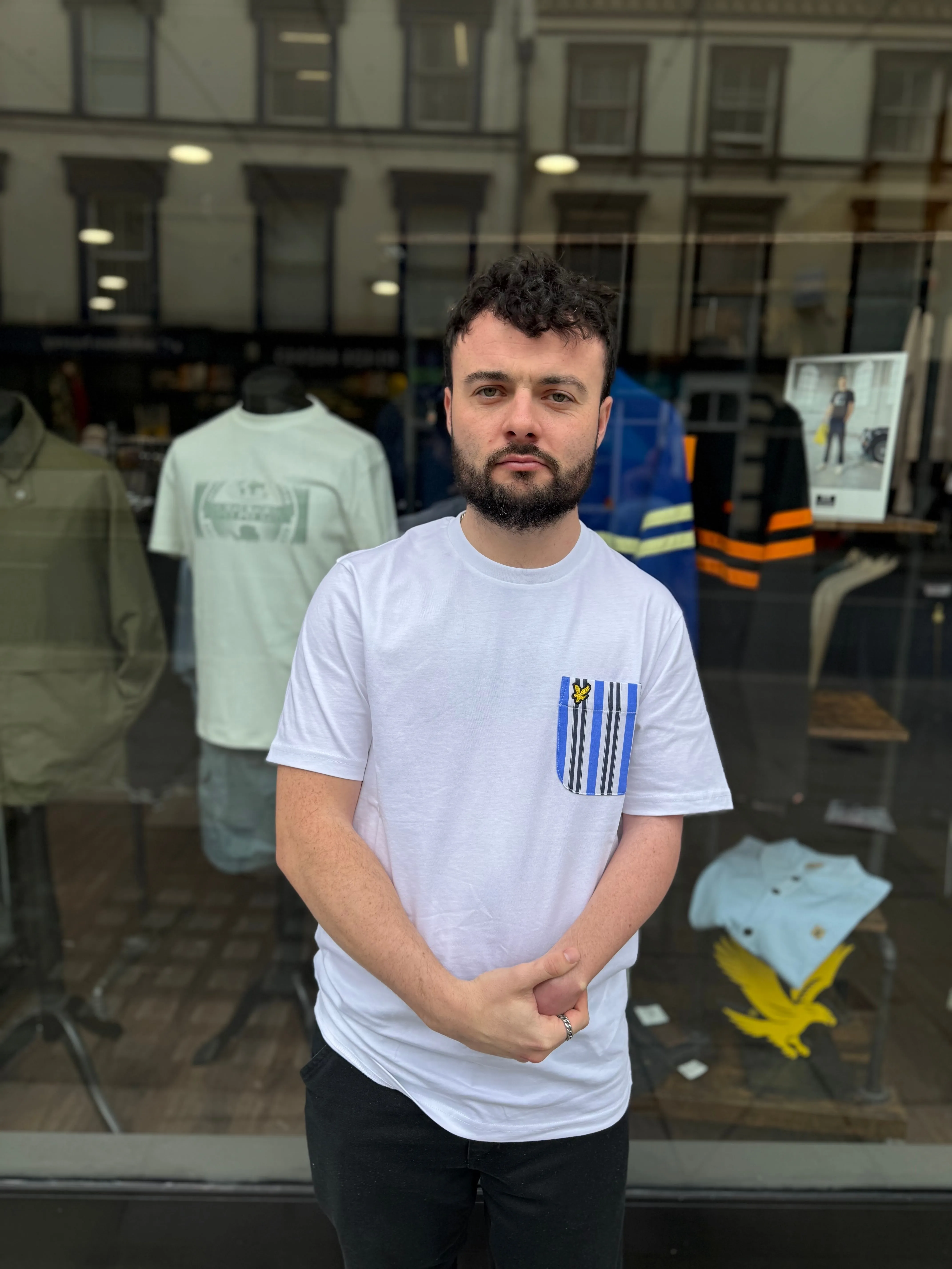 Lyle & Scott Stripe Pocket T-shirt White