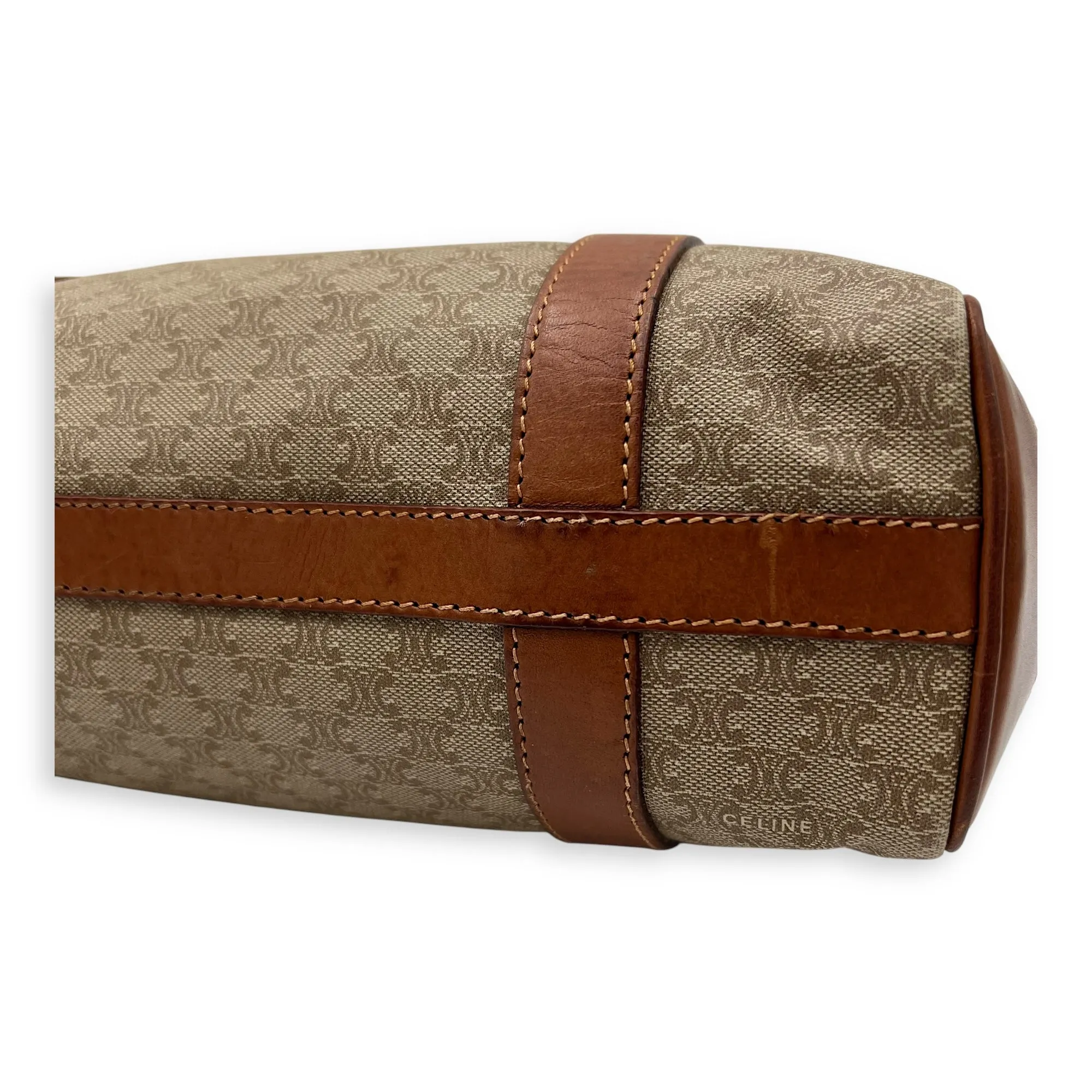 Macadam Tote Bag Brown in Coated Canvas, Gold hardware