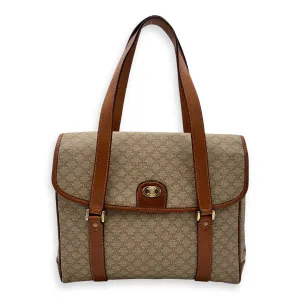 Macadam Tote Bag Brown in Coated Canvas, Gold hardware