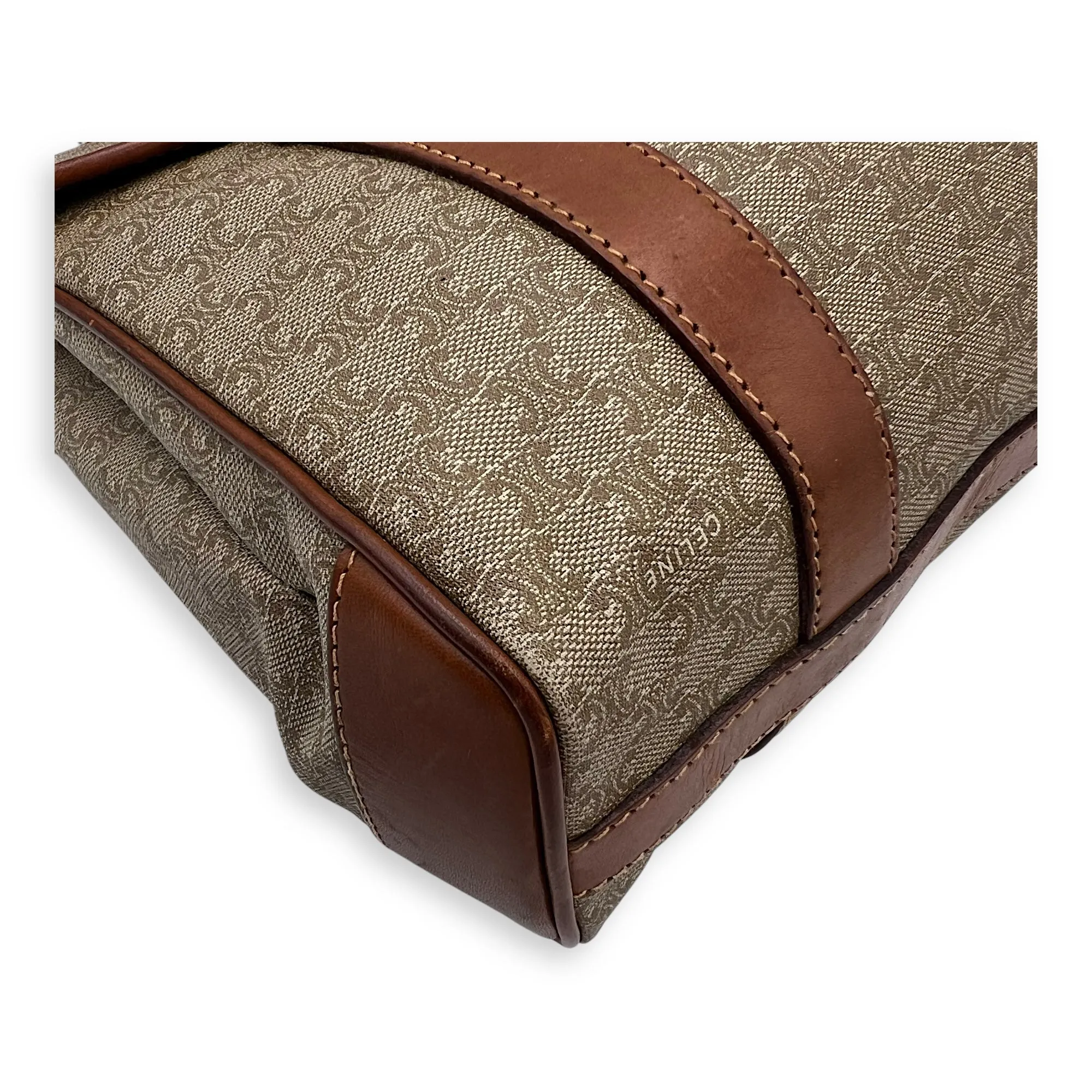 Macadam Tote Bag Brown in Coated Canvas, Gold hardware