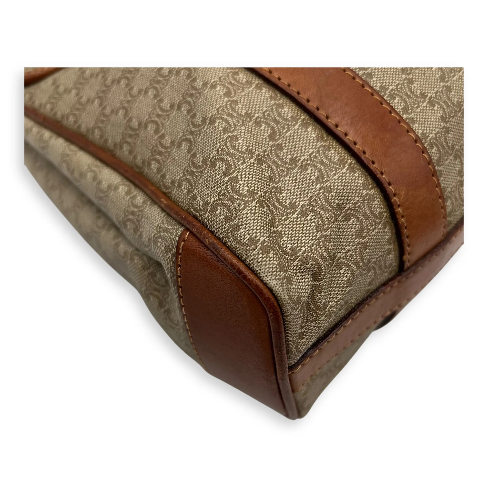 Macadam Tote Bag Brown in Coated Canvas, Gold hardware