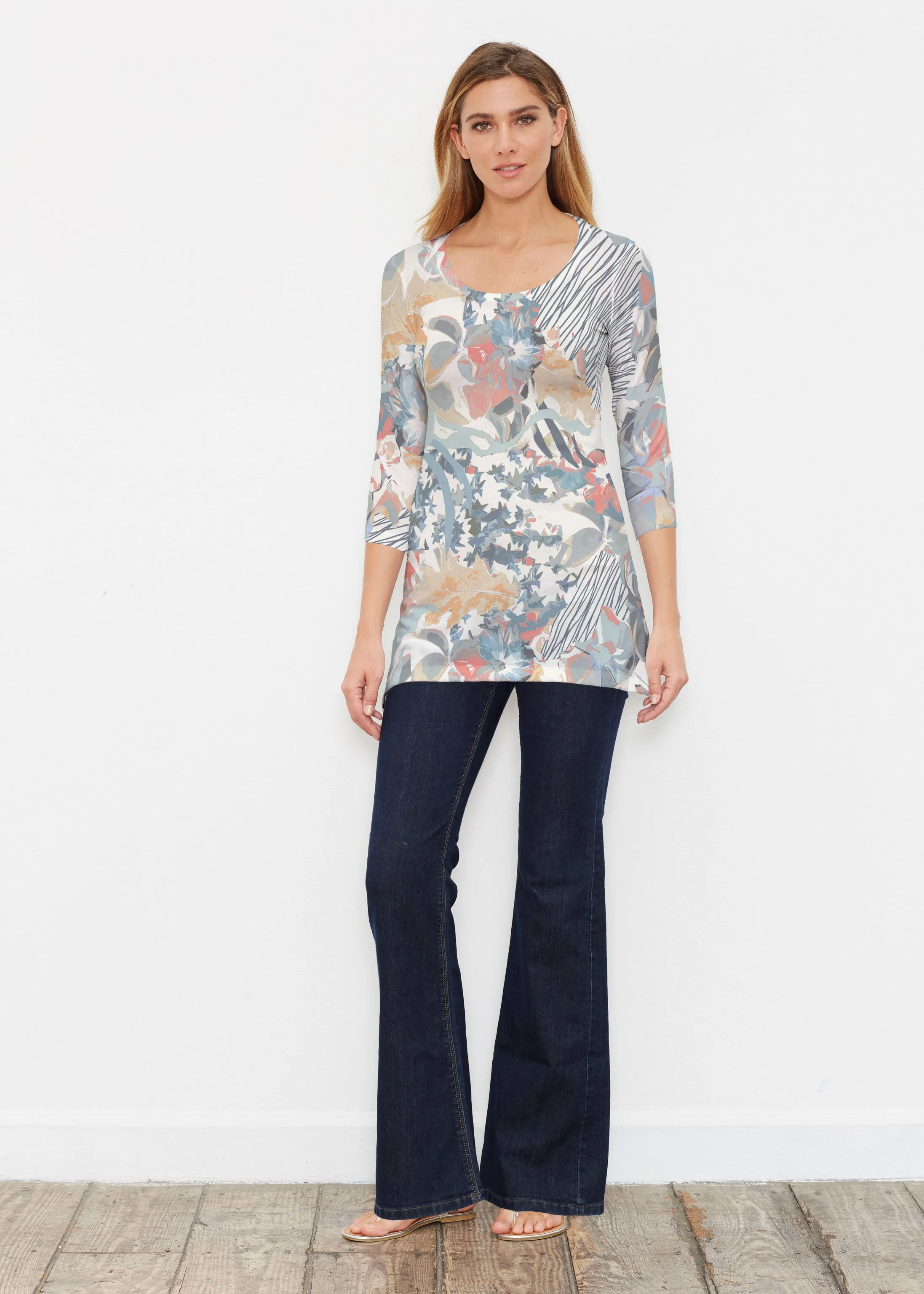 Maddy Sketch (8065) ~ Buttersoft 3/4 Sleeve Tunic