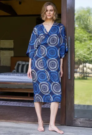 Malaysia Collection:  Matahari Print Long Silk Belted Duster - Sale