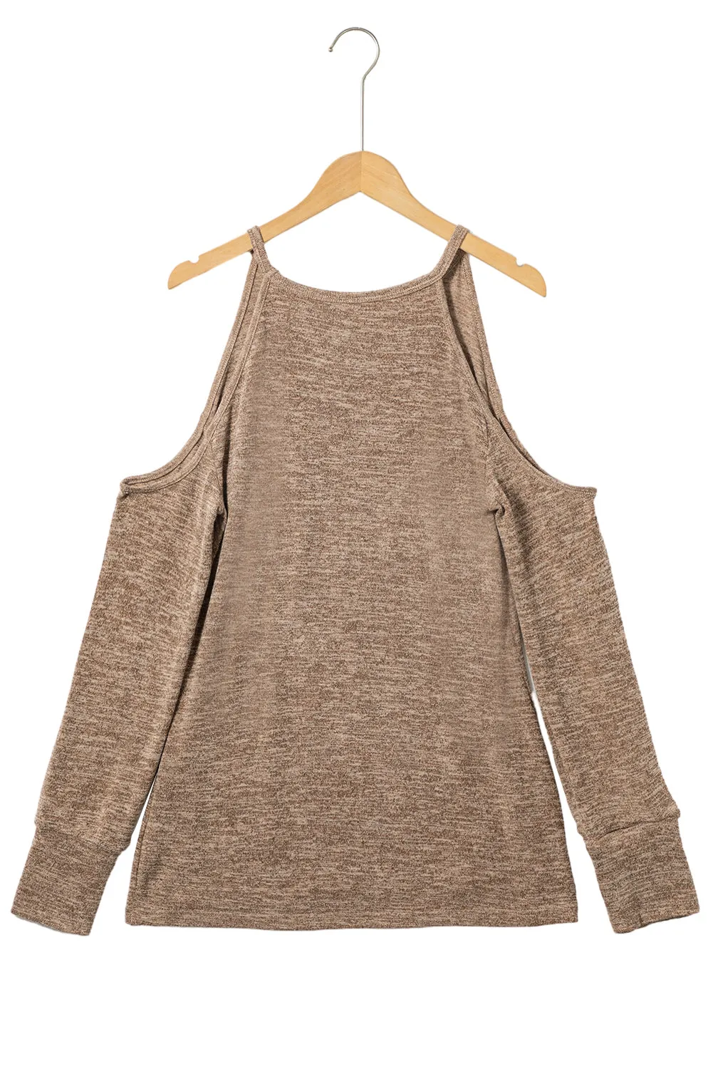 Marble Knit Cold Shoulder Top