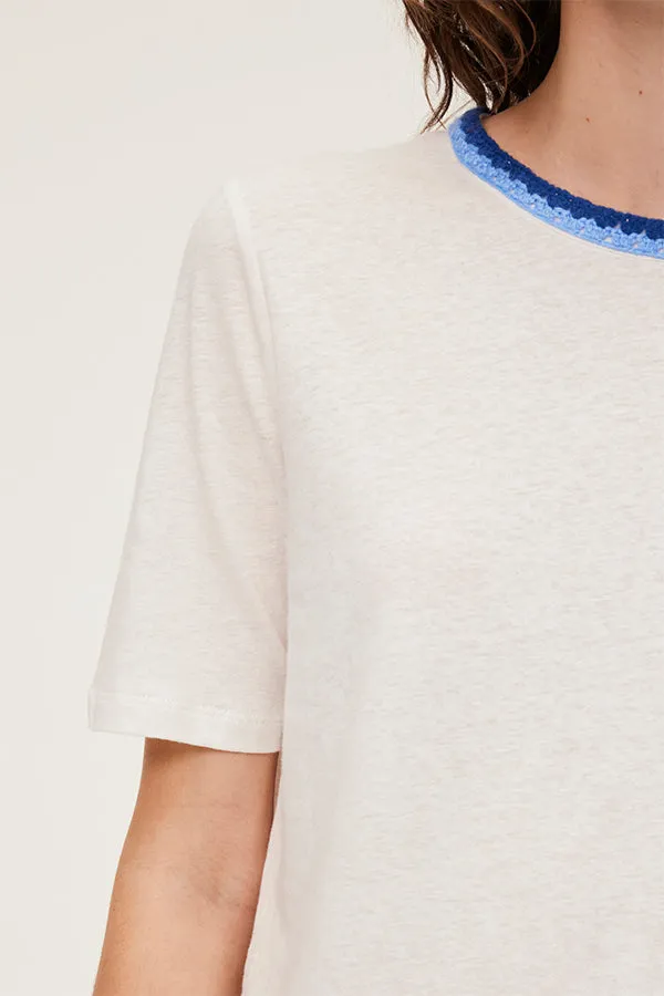 MARCELLA CROCHET COLLAR T-SHIRT