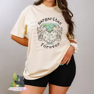 Margaritas Forever Heart Hands Graphic T-Shirt