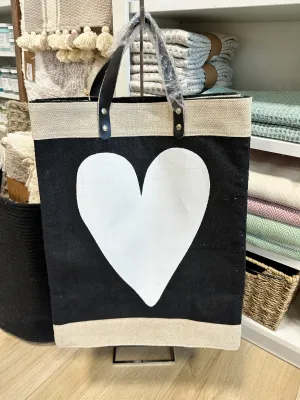 Market Tote - White Heart