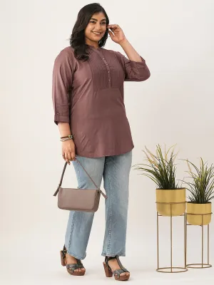 Mauve Comfort Fit Rayon Tunics for Women Online in India Hip Length Straight - Zola