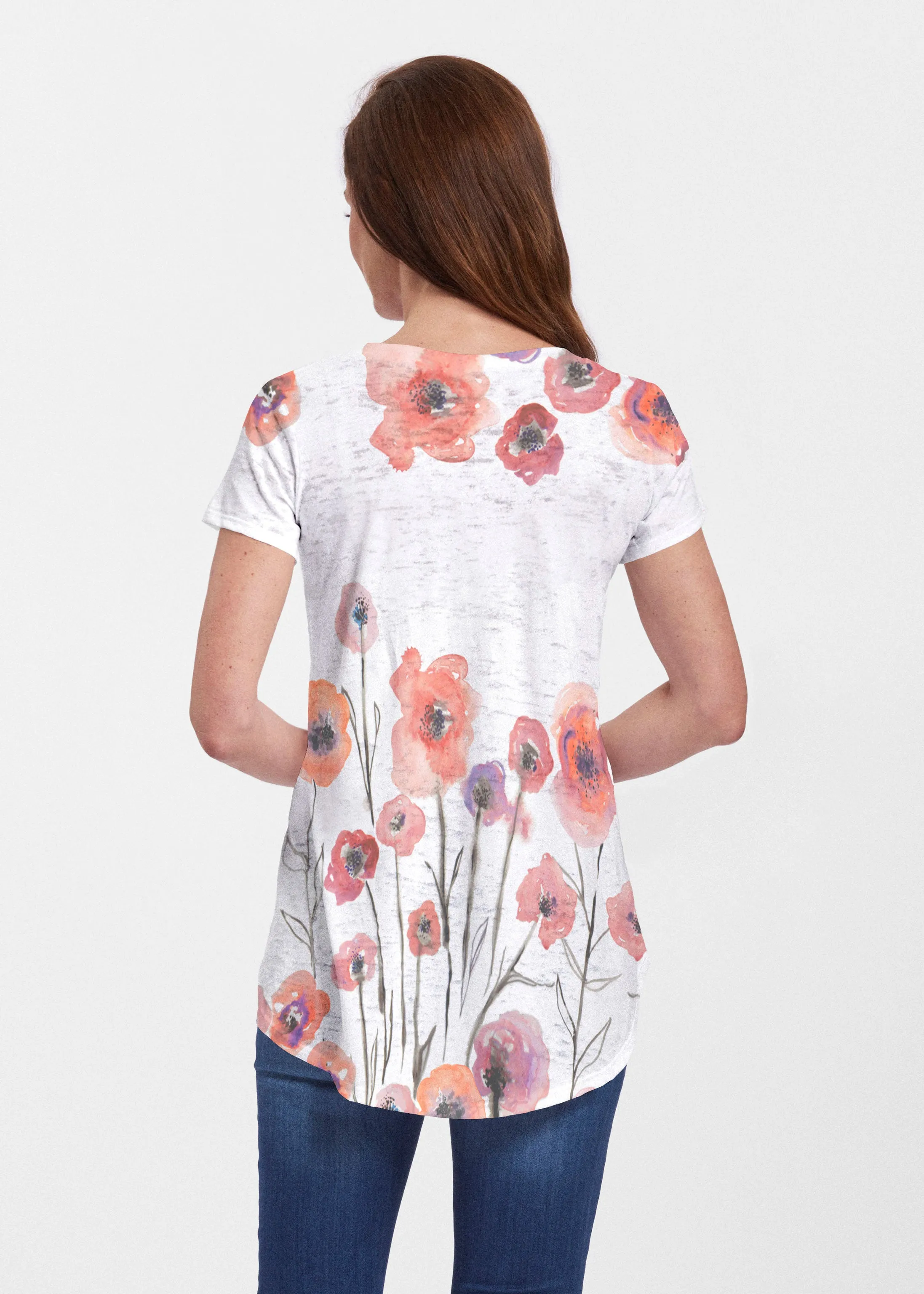 Meadow (7848) ~ Signature Short Sleeve Scoop Neck Flowy Tunic