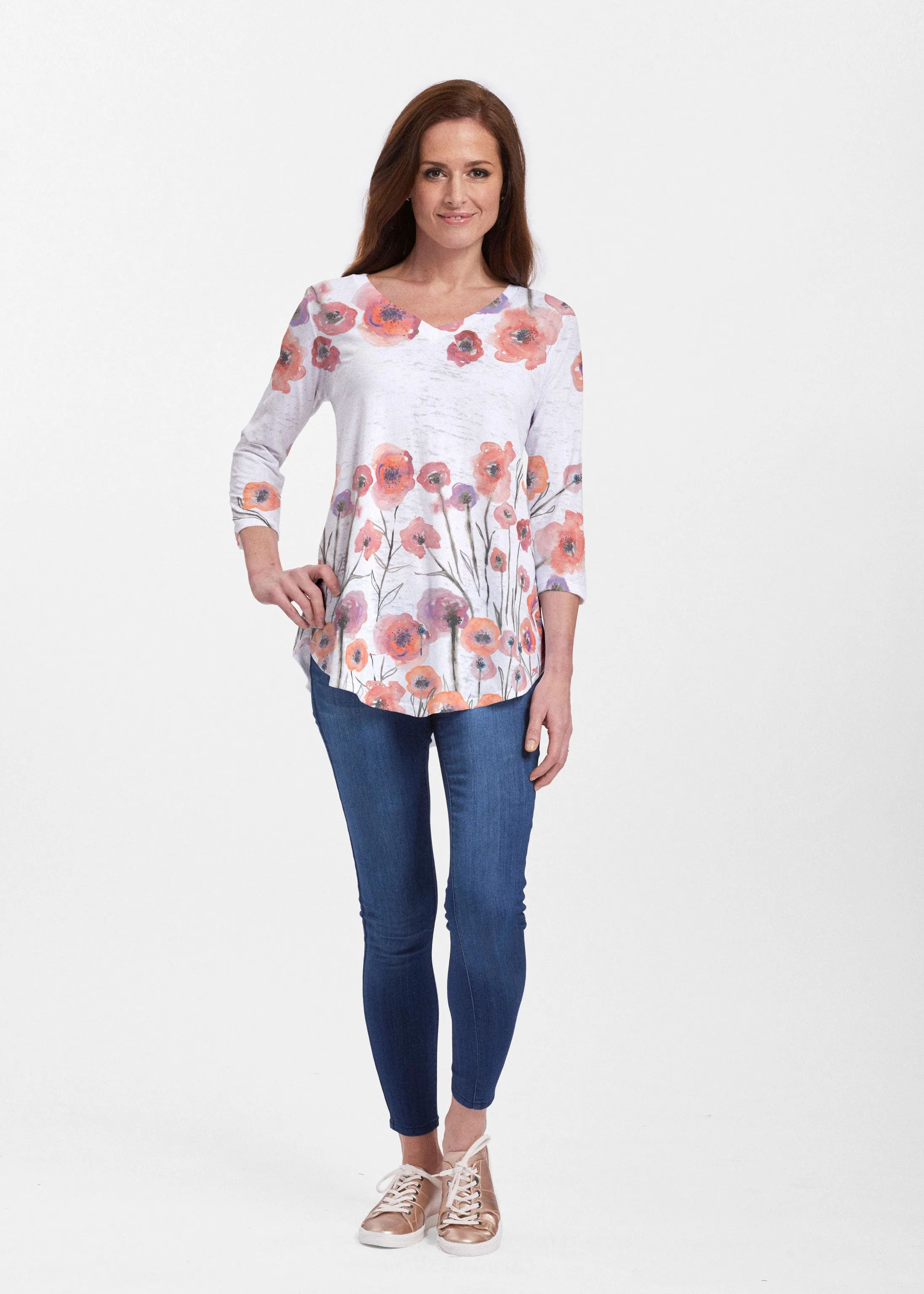 Meadow (7848) ~ Signature V-neck Flowy Tunic