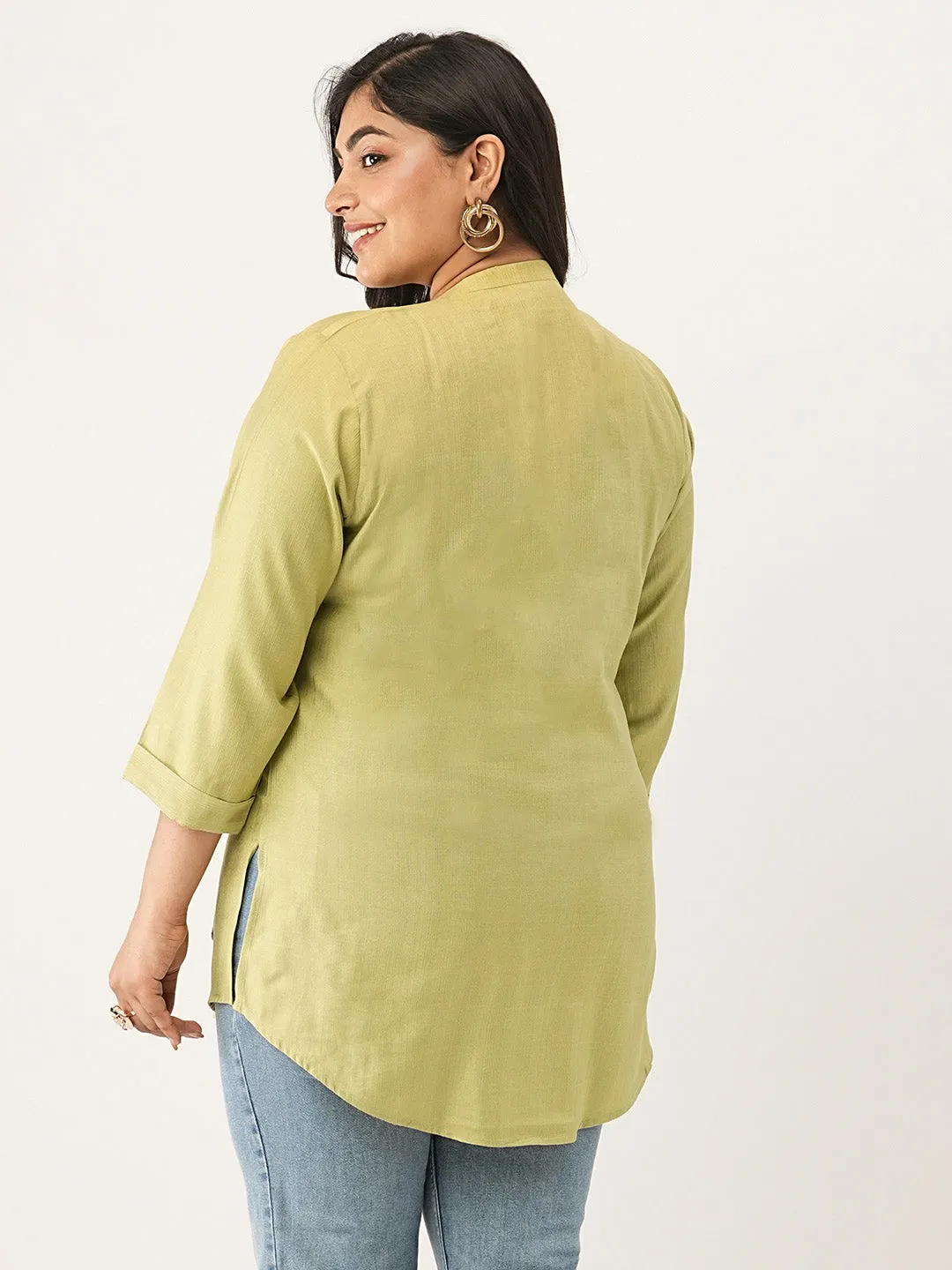 Mehandi Comfort Fit Rayon Tunics for Women Online India Hip Length Straight - Zola