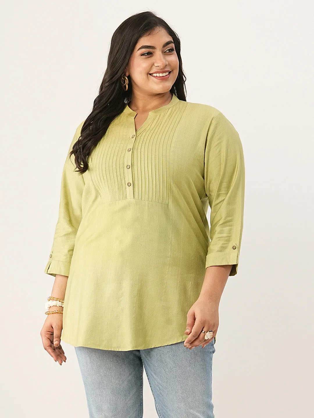 Mehandi Comfort Fit Rayon Tunics for Women Online India Hip Length Straight - Zola