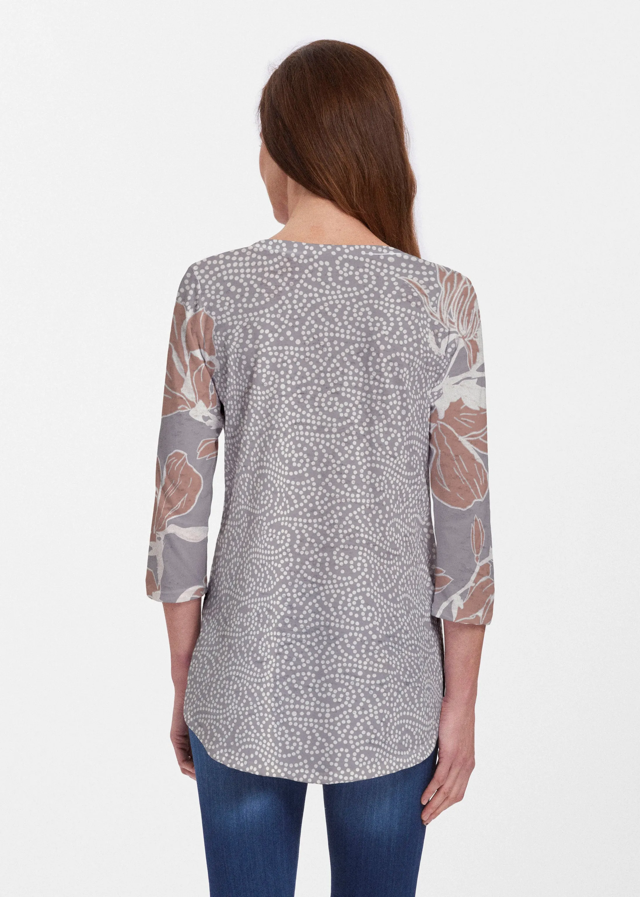 Melina Blooms Multi (7751) ~ Signature V-neck Flowy Tunic