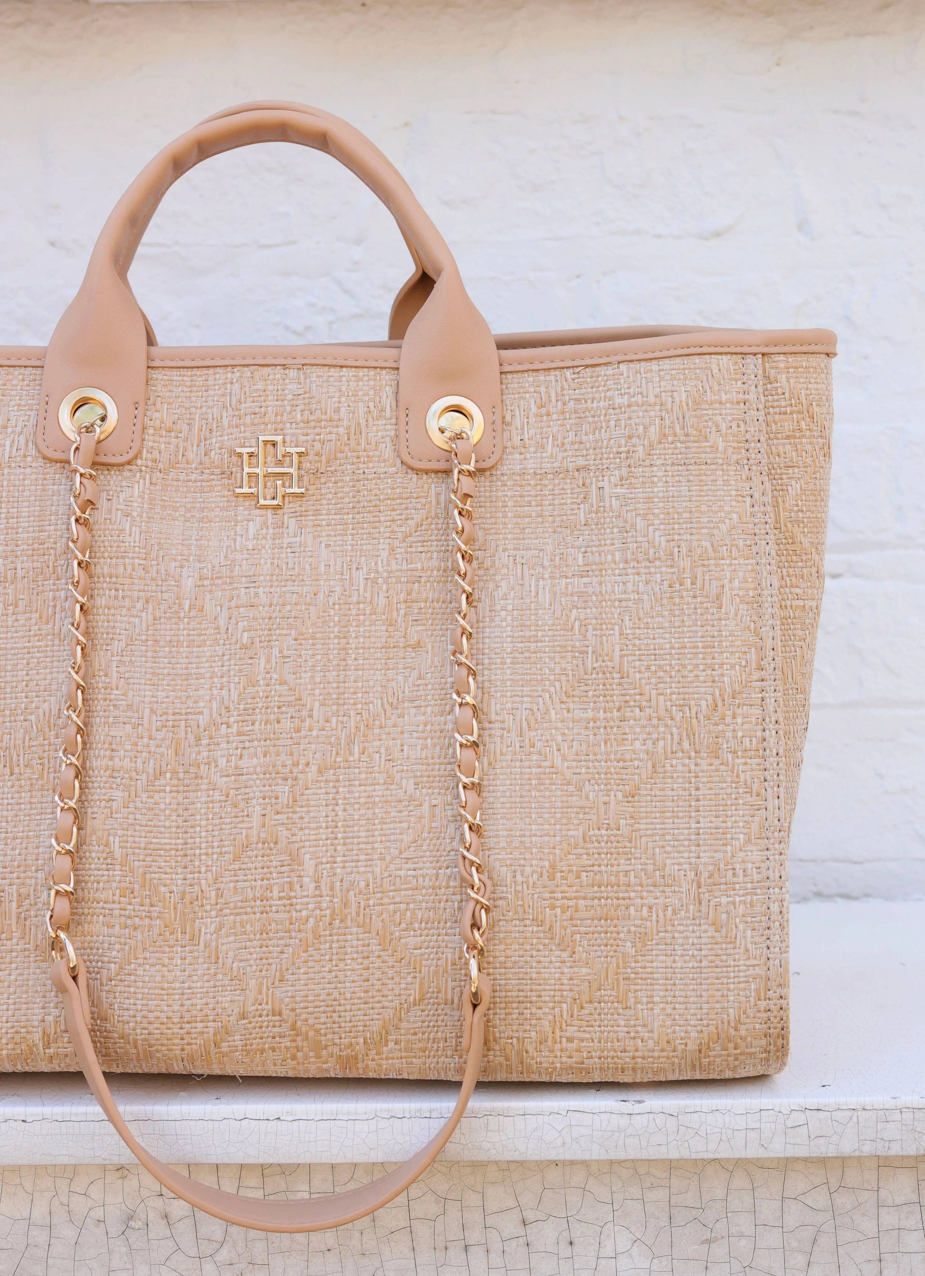 Melissa Tote Bag Natural Lattice Tan by Caroline Hill