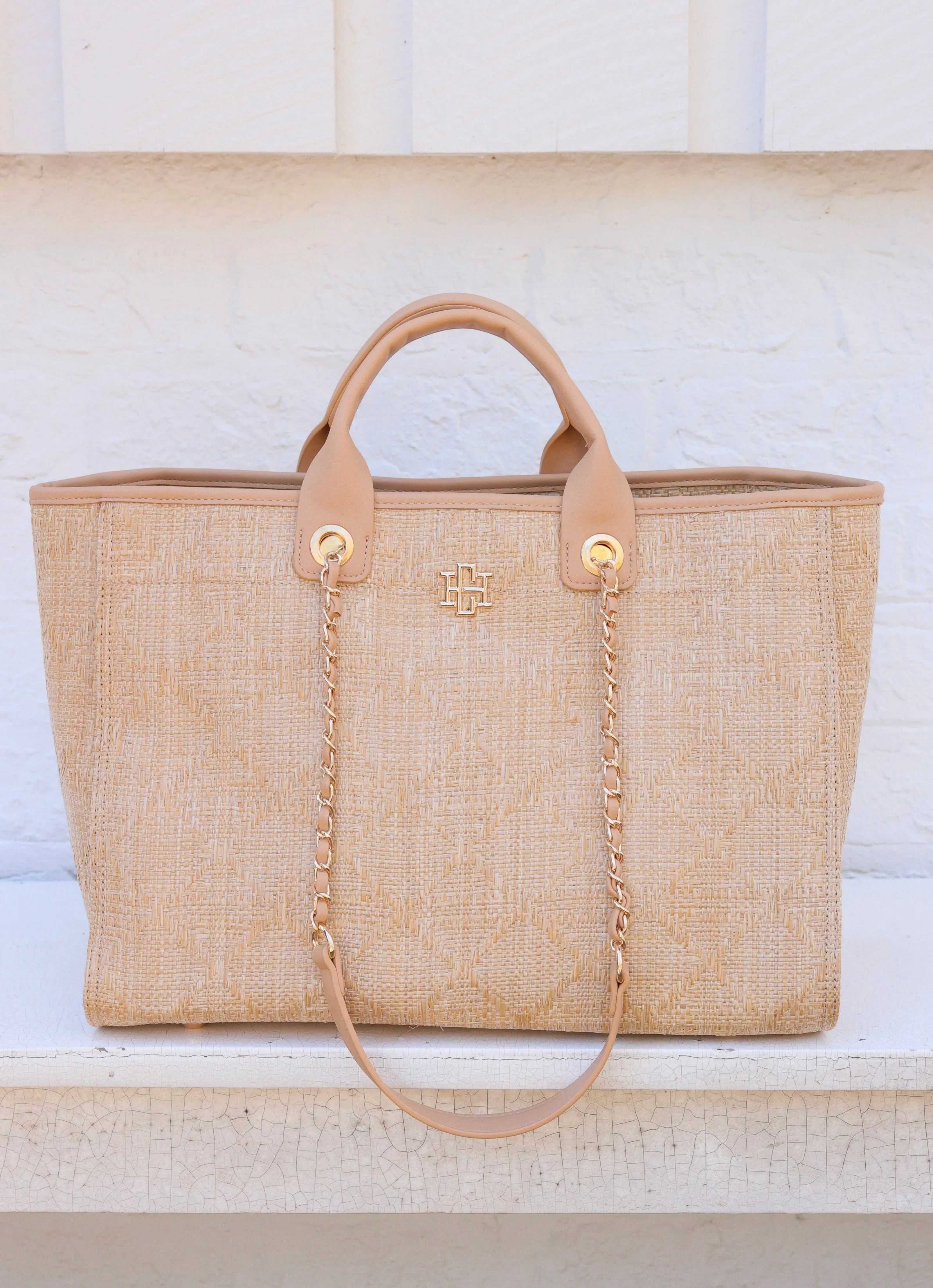 Melissa Tote Bag Natural Lattice Tan by Caroline Hill