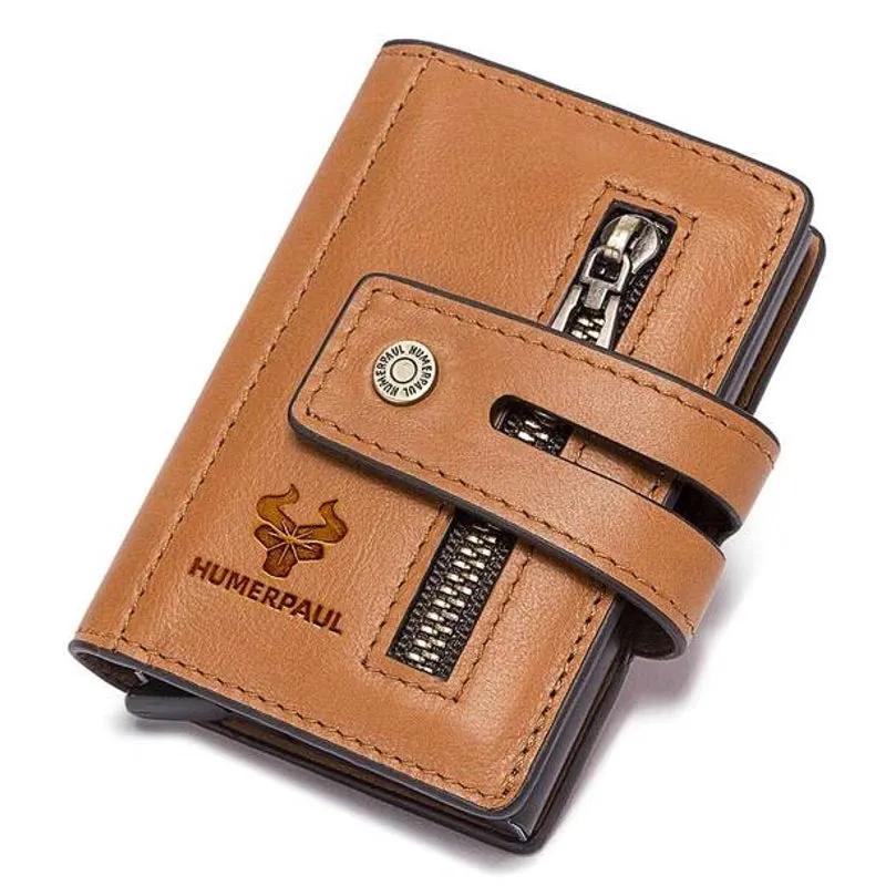 Men Bifold Short RFID Blocking Anti Magnetic Wallet