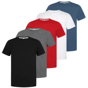 Men's 5 Pack Crew Neck Plain T-Shirt - Black