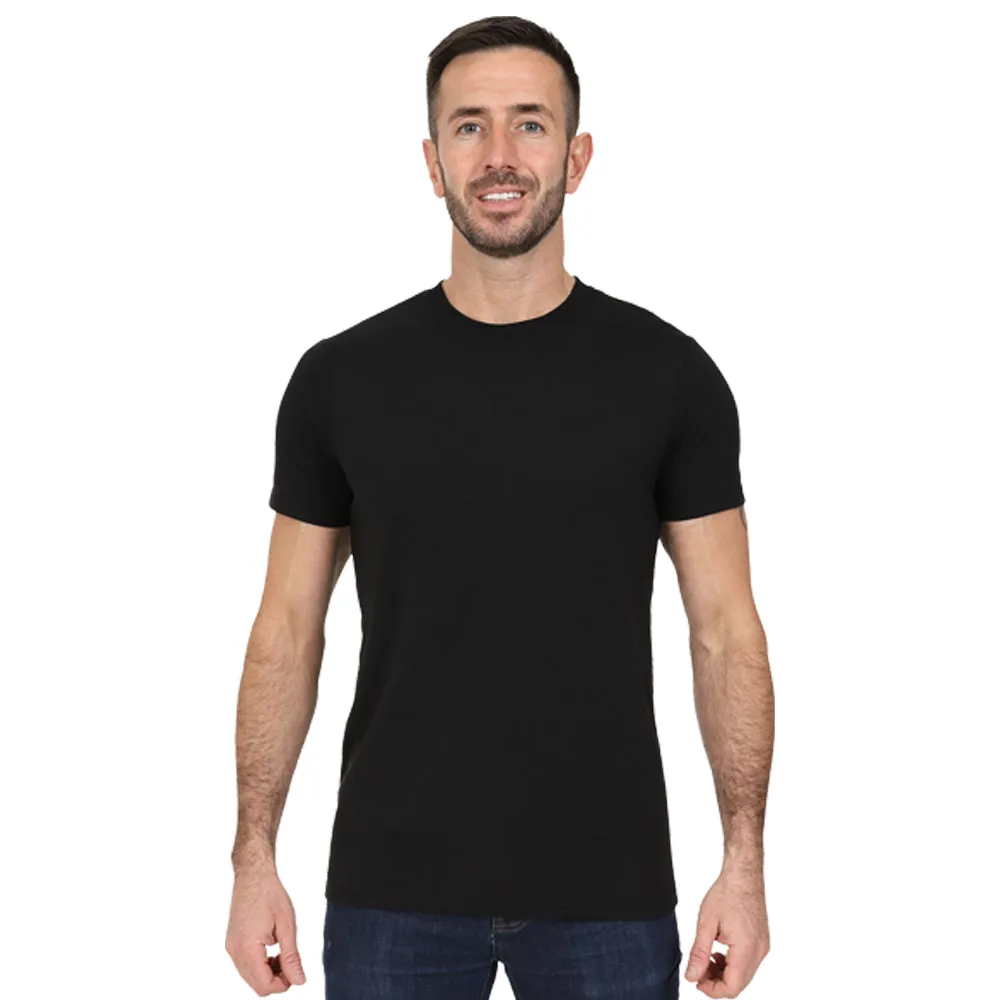 Men's 5 Pack Crew Neck Plain T-Shirt - Black