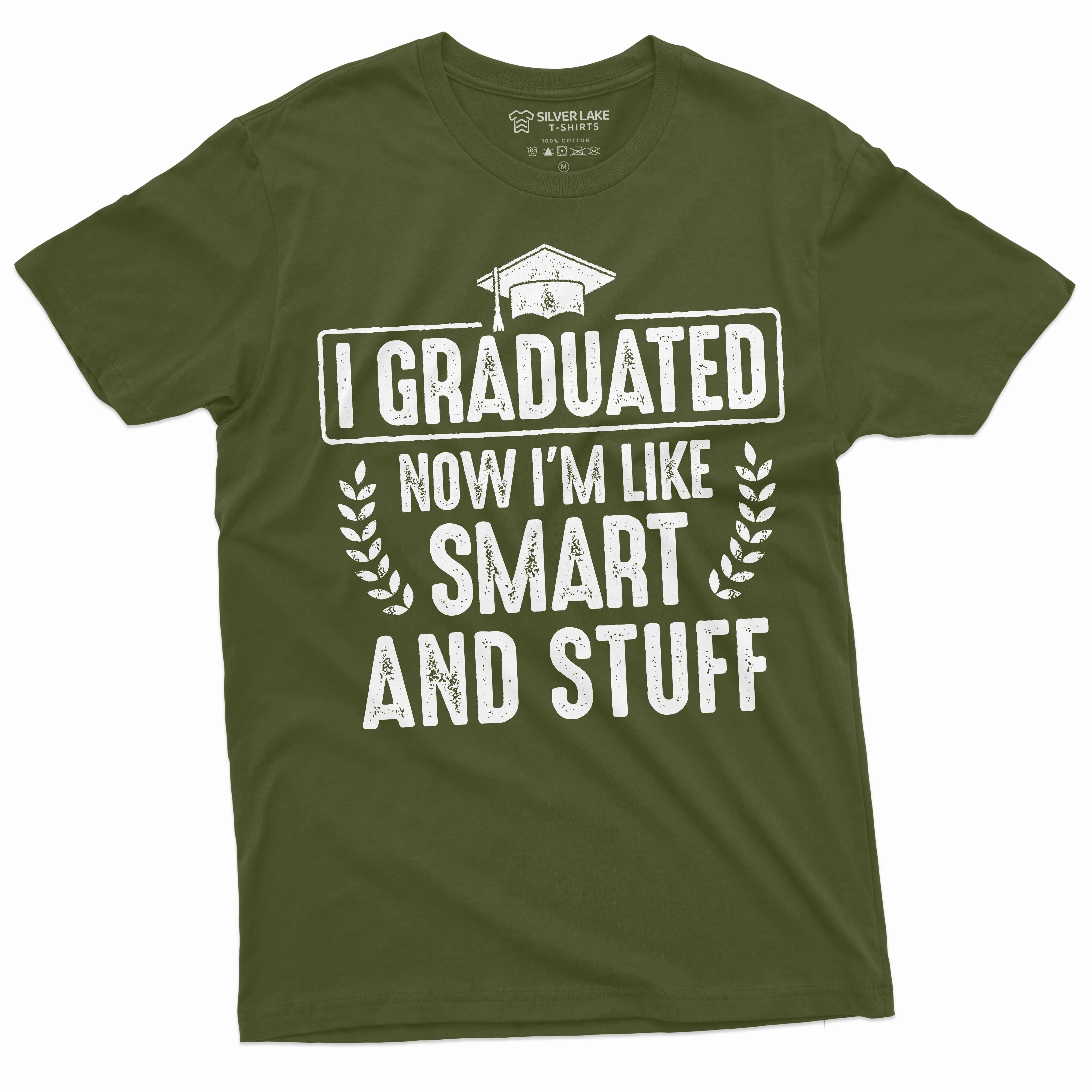 Men's Funny Graduation T-shirt Graduate Smart and stuff ceremony High school college Tee shirt