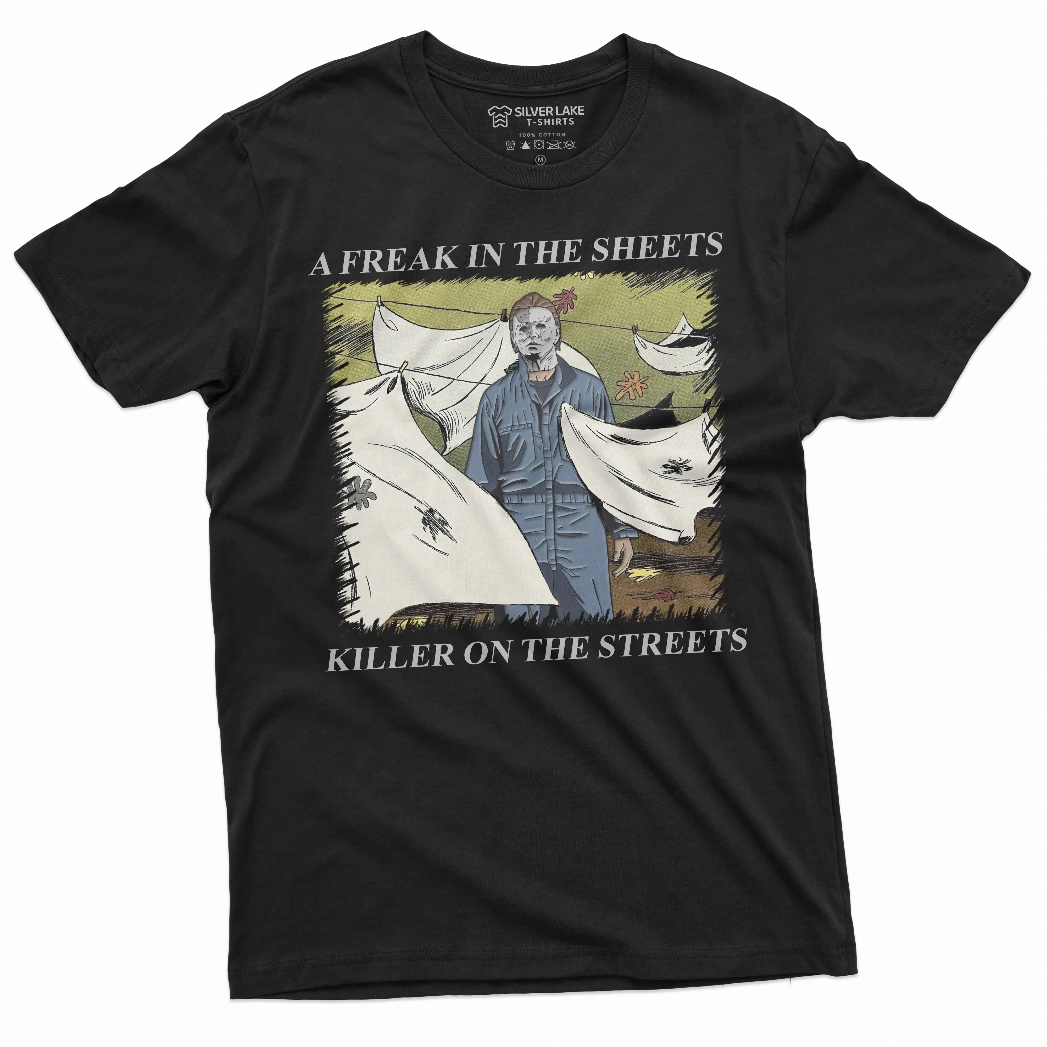 Men's Funny Halloween movie inspired T-shirt Myers popular movie villain tee shirt Mens tees