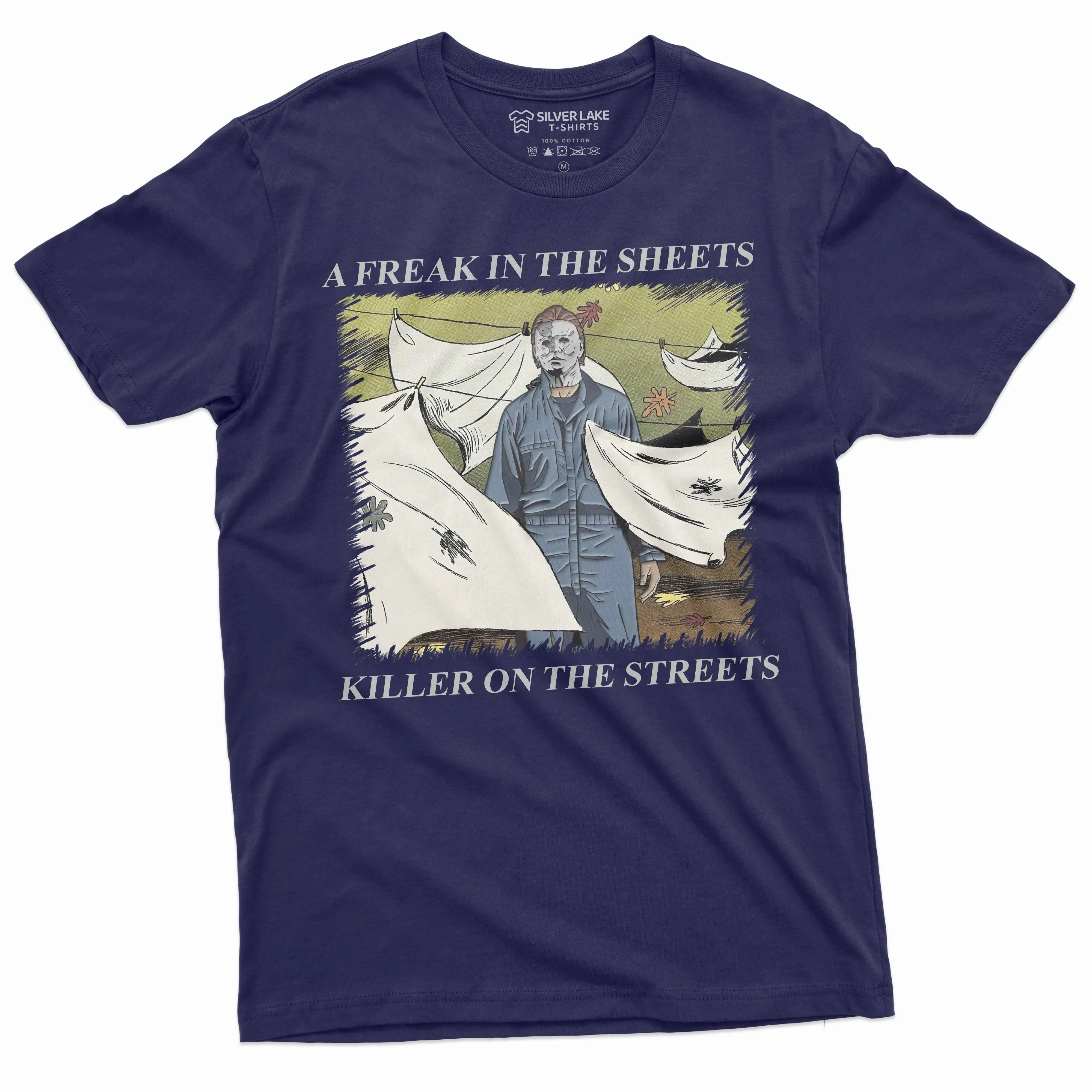 Men's Funny Halloween movie inspired T-shirt Myers popular movie villain tee shirt Mens tees