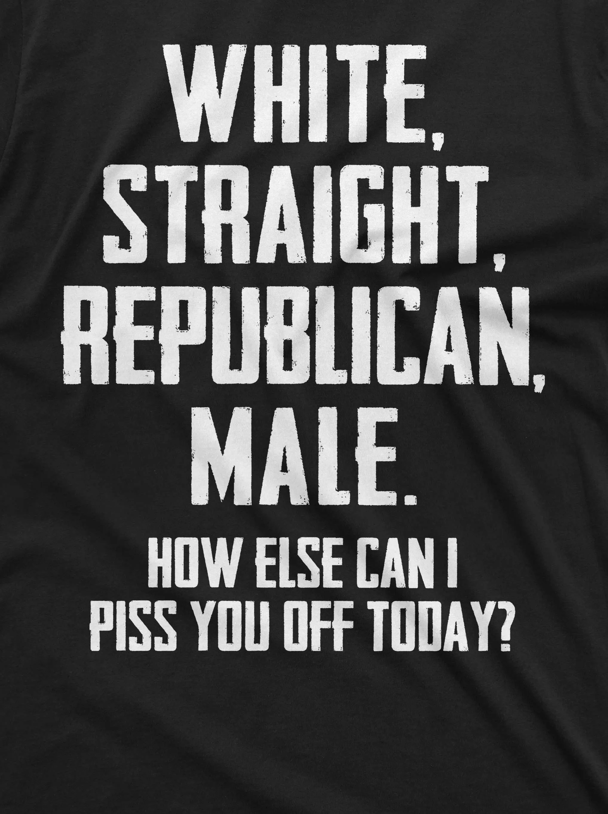 Men's Funny Shirt White Straight Republican Male Shirt Funny Gifts USA Patriotic Shirt